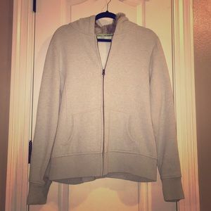 OLD NAVY tan jacket with faux fur hood lining